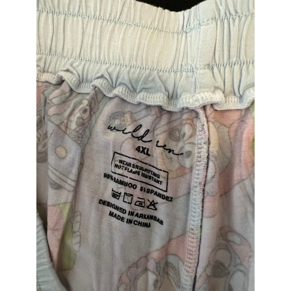 Wild Ivy Bluey Muffin Grannies Bamboo Pajama Jogger Pants 4XL Plus Size Purple - Picture 2 of 8